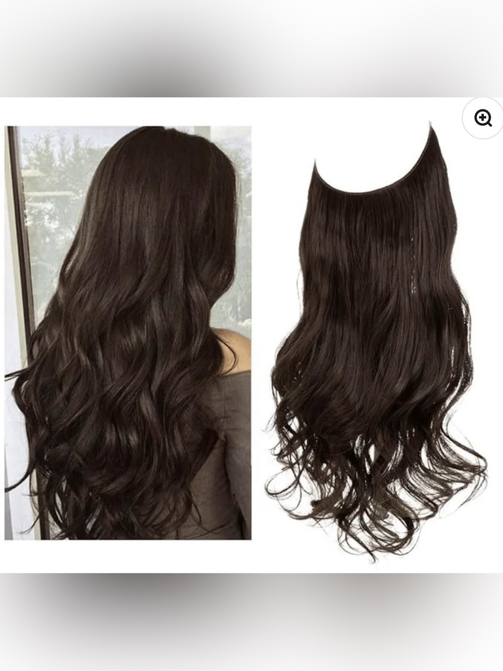 Luxurious Dark Brown Wavy Clip-In Hair Extensions - Natural Volume & Length